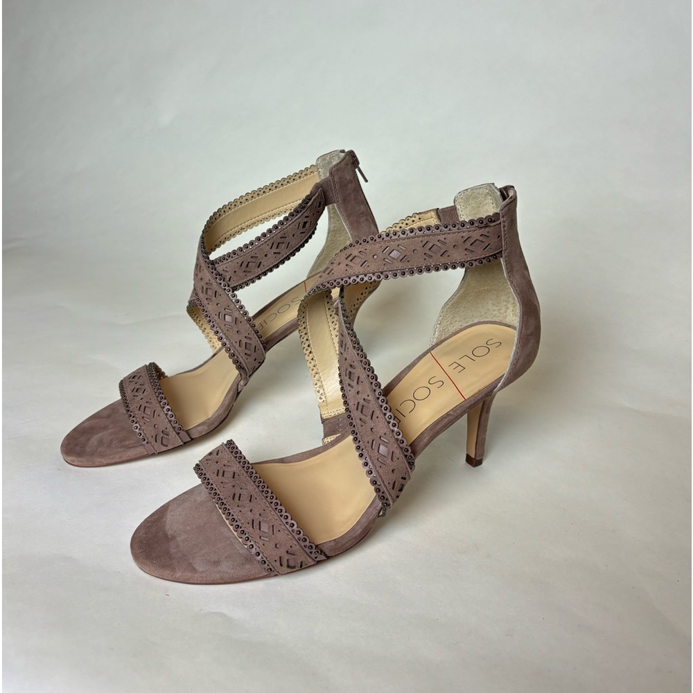 Strappy suede heels